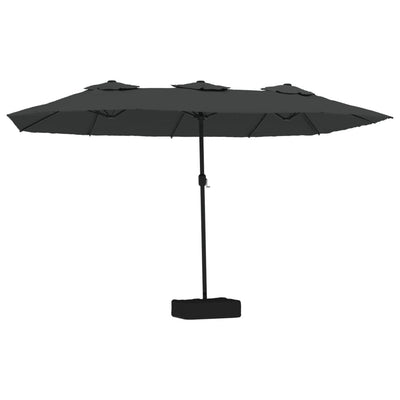 Vidaxl Parasol -Doppeldach mit LED 449x245 cm Anthrazit -Colored