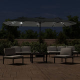Vidaxl Parasol -Doppeldach mit LED 449x245 cm Anthrazit -Colored - afbeelding 3