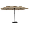 Vidaxl Parasol Doppeldach mit LED 449x245 cm Taupe