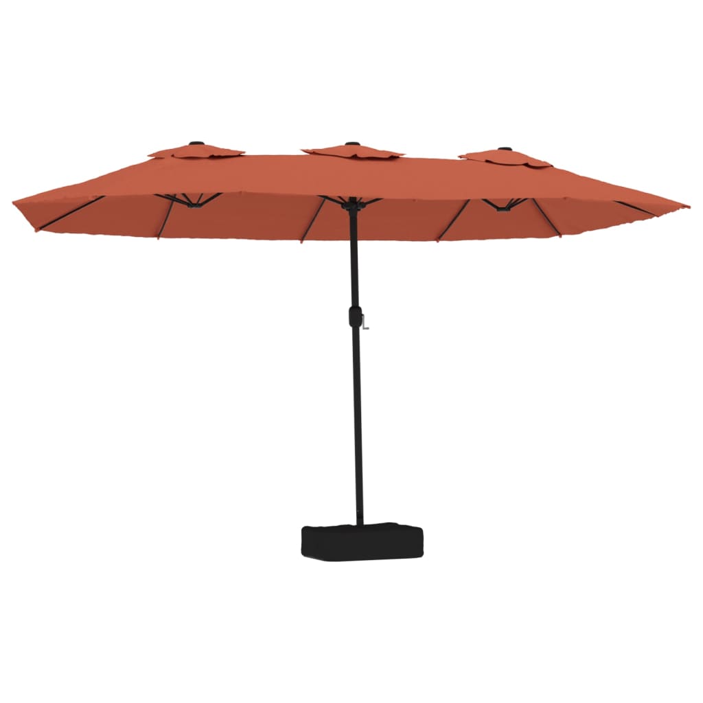 Vidaxl Parasol -Doppeldach mit LED 449x245 cm Terracotta -Colored