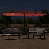Vidaxl Parasol -Doppeldach mit LED 449x245 cm Terracotta -Colored - afbeelding 3