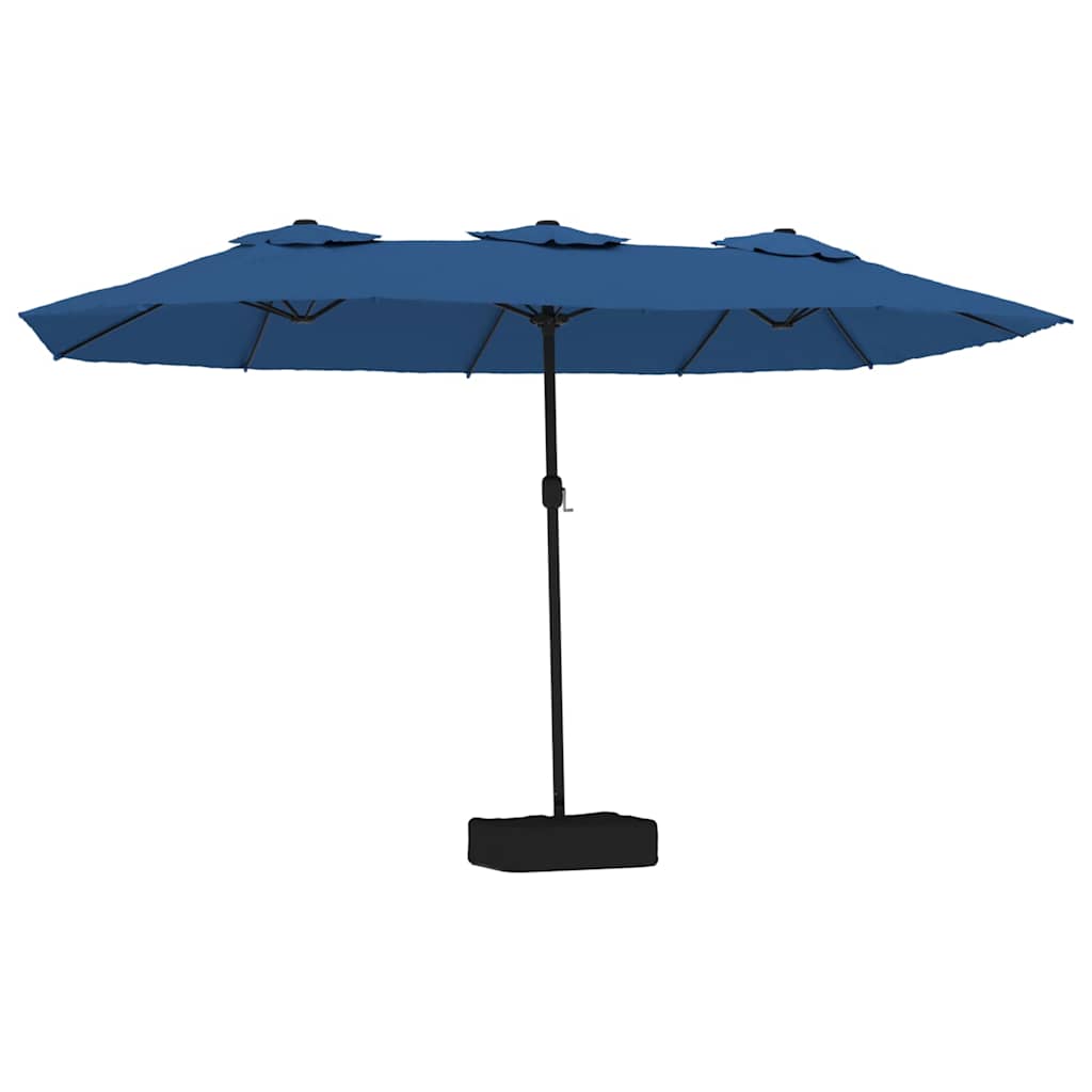 Vidaxl Parasol Doppeldach mit LED 449x245 cm Azure Blau