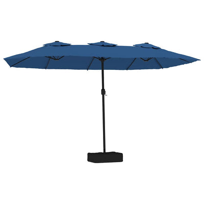 Vidaxl Parasol Doppeldach mit LED 449x245 cm Azure Blau