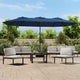 Vidaxl Parasol Doppeldach mit LED 449x245 cm Azure Blau
