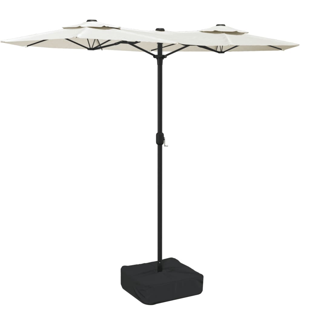Vidaxl Parasol Doppeldach 316x240 cm Sandweiß