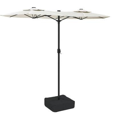 Vidaxl Parasol Doppeldach 316x240 cm Sandweiß