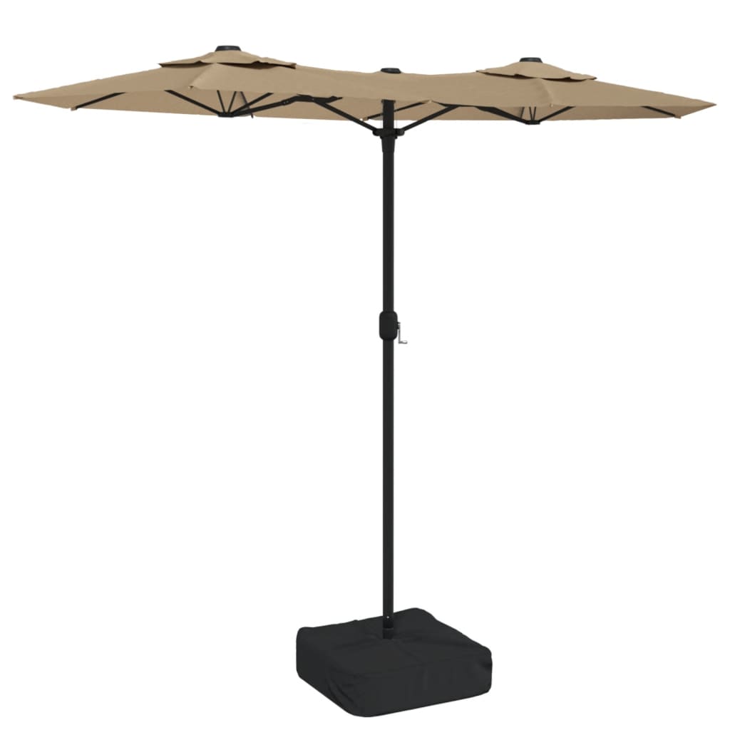 Vidaxl Parasol Doppeldach 316x240 cm Taupe