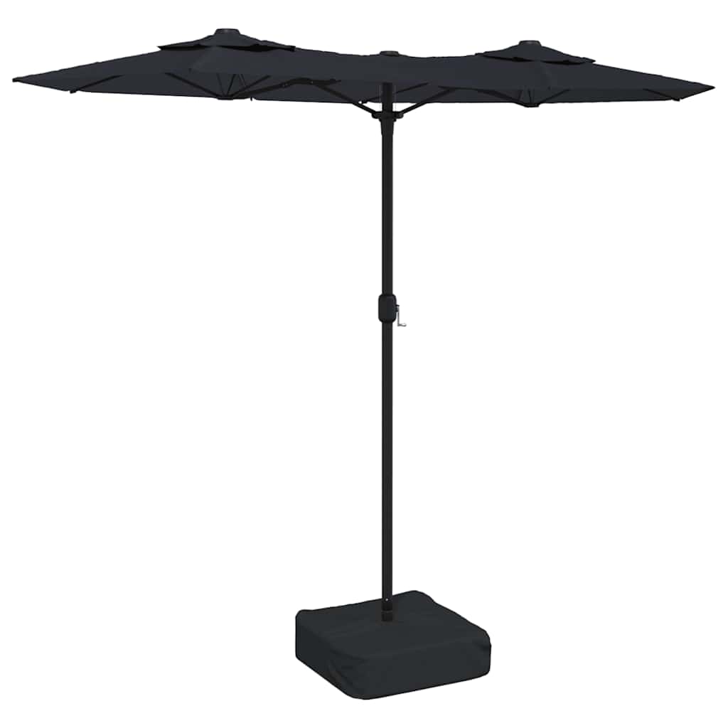 Vidaxl Parasol Doppeldach 316x240 cm Schwarz