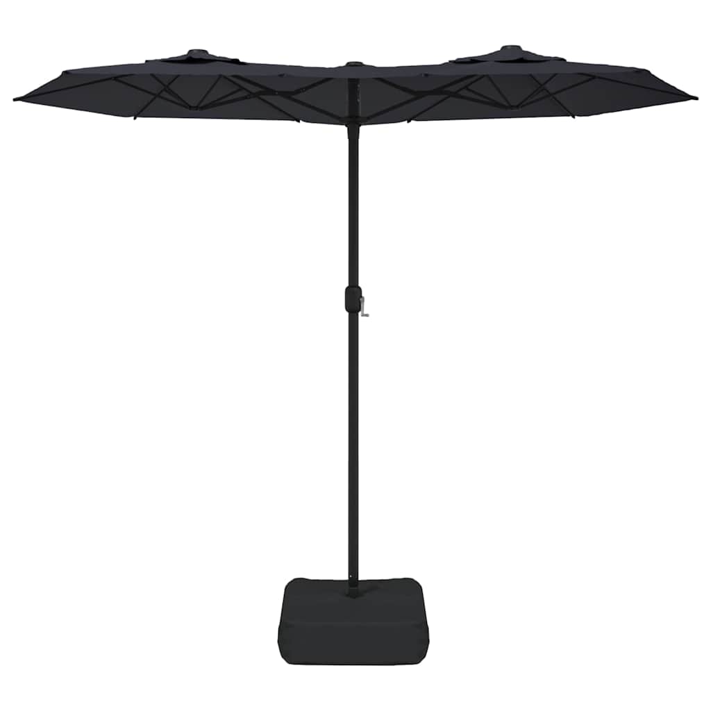 Vidaxl Parasol Doppeldach 316x240 cm Schwarz
