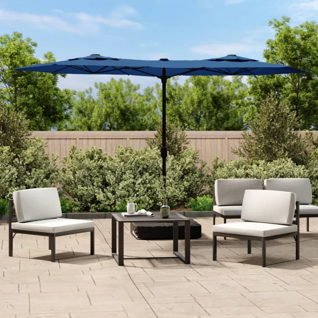 Vidaxl Parasol Doppeldach 316x240 cm Azure Blau