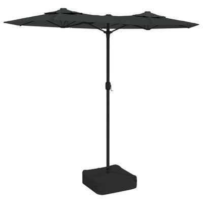 Vidaxl Parasol -Doppeldach mit LEDs 316x240 cm Anthrazit -gelöscht