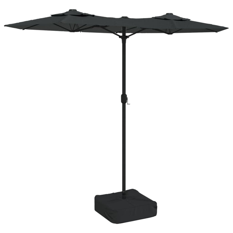 Vidaxl Parasol -Doppeldach mit LEDs 316x240 cm Anthrazit -gelöscht