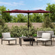 Vidaxl Parasol Doppeldach mit LED 316x240 cm Bordeaux Rot