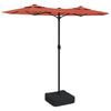 Vidaxl Parasol -Doppeldach mit LEDs 316x240 cm Terrakotta -Colored