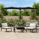 Vidaxl Parasol Doppeldach mit LEDs 316x240 cm schwarz