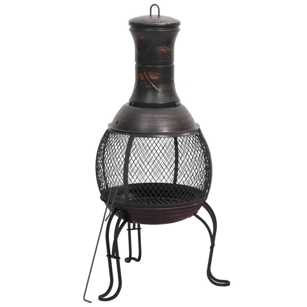 Vidaxl Gartenofen mit Poker 39x39x90 cm Stahl
