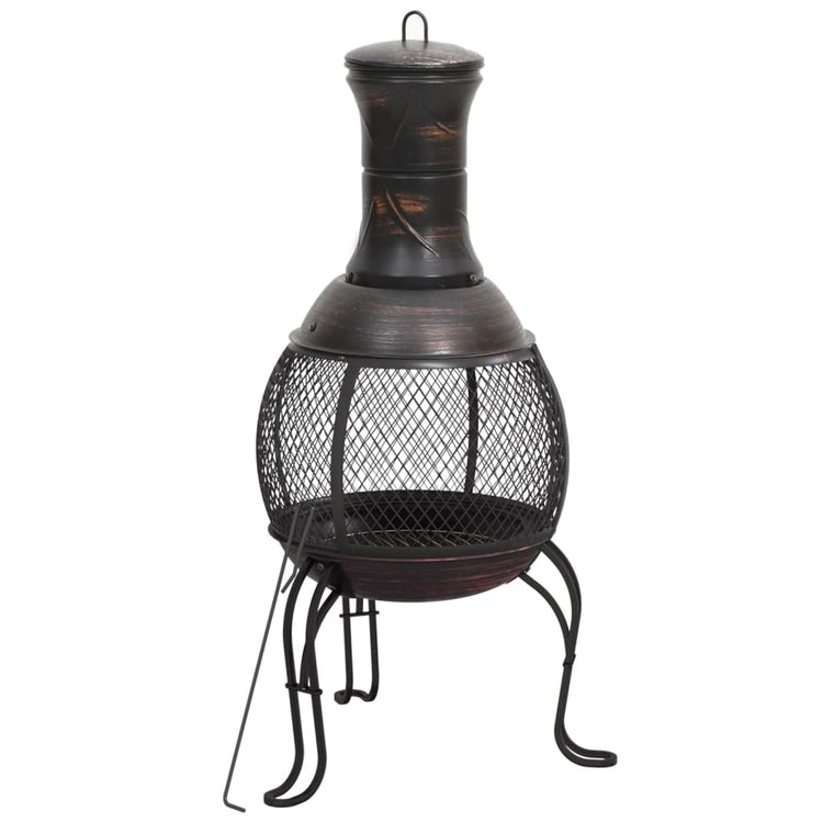 Vidaxl Gartenofen mit Poker 39x39x90 cm Stahl