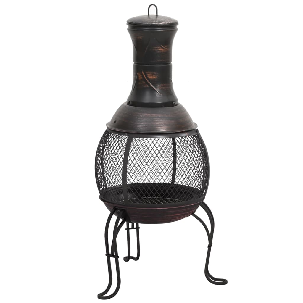 Vidaxl Gartenofen mit Poker 39x39x90 cm Stahl