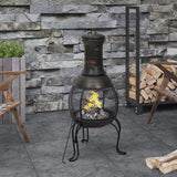 Vidaxl Gartenofen mit Poker 39x39x90 cm Stahl - afbeelding 1
