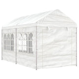 Vidaxl -Laube mit Dach 4.46x2,28x2,69 m Polyethylenweiß - afbeelding 1
