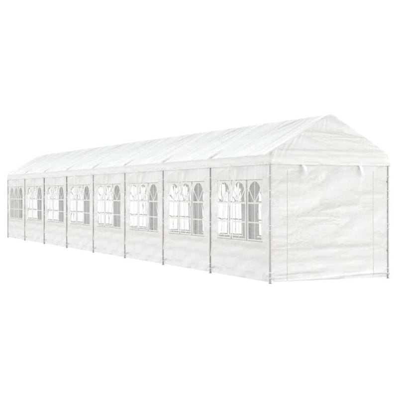 Vidaxl -Laube mit Dach 17,84x2,28x2,69 m Polyethylenweiß