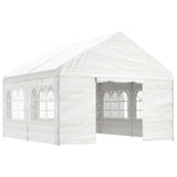 Vidaxl -Laube mit Dach 4.46x4.08x3,22 m Polyethylenweiß - afbeelding 2