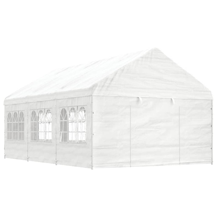 Vidaxl -Laube mit Dach 6,69 x 4,08 x 3,22 m Polyethylenweiß