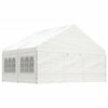 Vidaxl -Laube mit Dach 4.46x5,88x3,75 m Polyethylenweiß