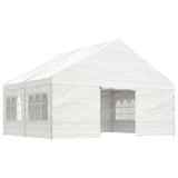Vidaxl -Laube mit Dach 4.46x5,88x3,75 m Polyethylenweiß - afbeelding 2