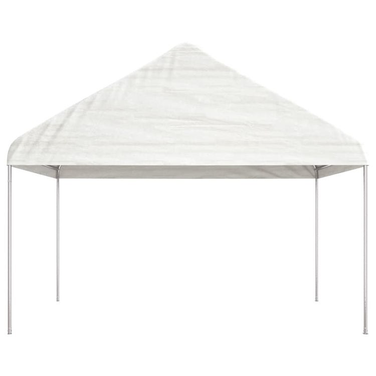 Vidaxl -Laube mit Dach 4.46x4.08x3,22 m Polyethylenweiß