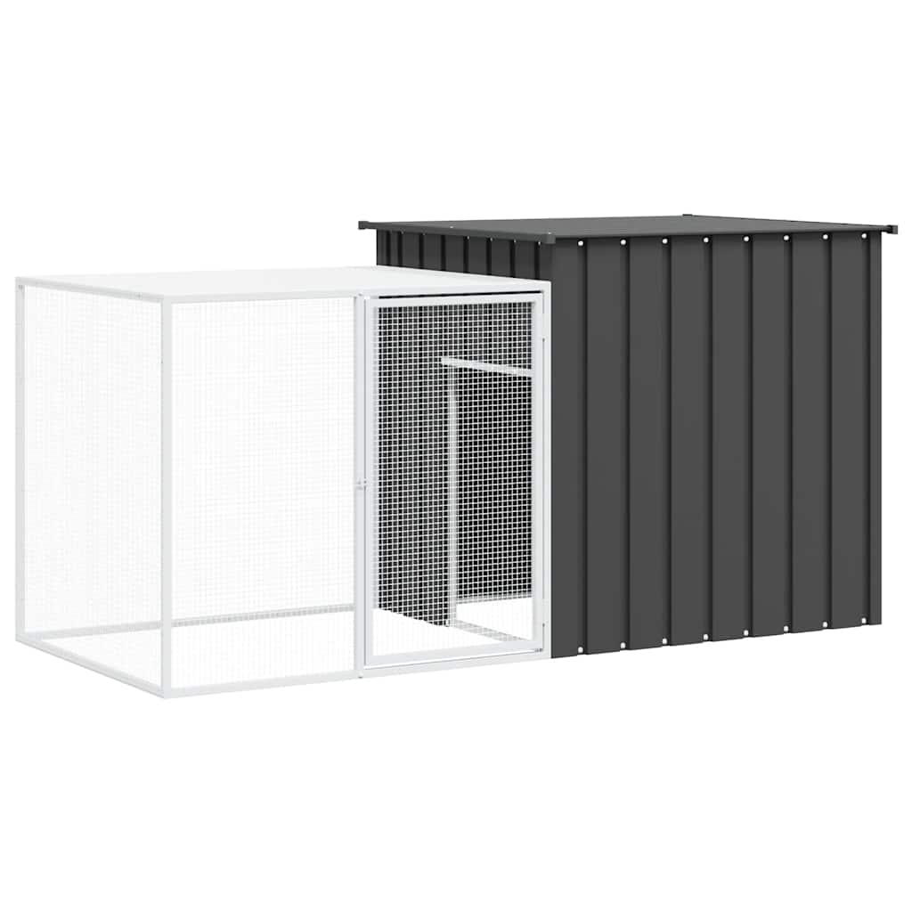 VIDAXL -Kaninchen -Hutch 200x91x100 cm verzinkter Stahl -Anthrazit -Gelenkt