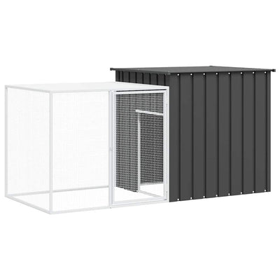 VIDAXL -Kaninchen -Hutch 200x91x100 cm verzinkter Stahl -Anthrazit -Gelenkt