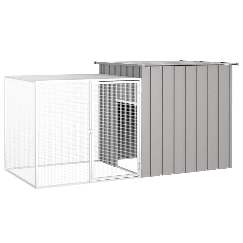 Vidaxl Kaninchen Hutch 200x91x100 cm verzinkter Stahlgrau grau