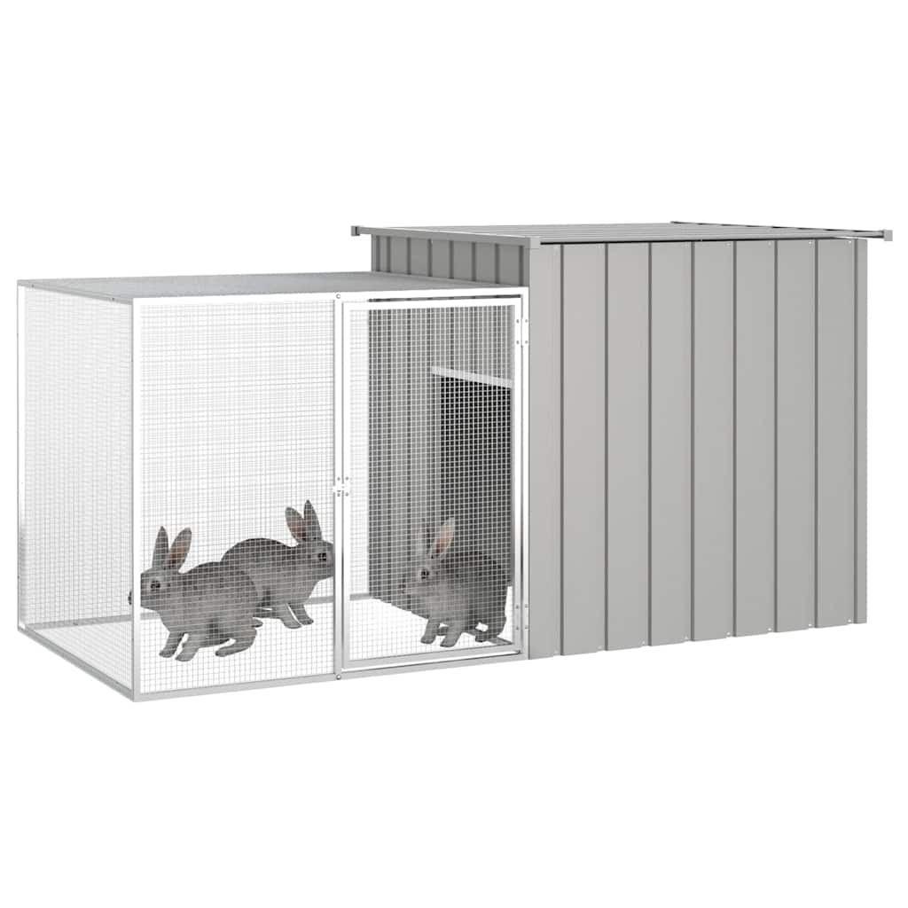 Vidaxl Kaninchen Hutch 200x91x100 cm verzinkter Stahlgrau grau