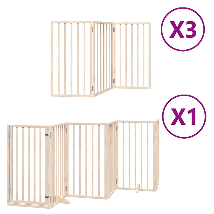 Vidaxx faltbares Hundegitter mit Tür 15 Paneele 750 cm Pappelholz