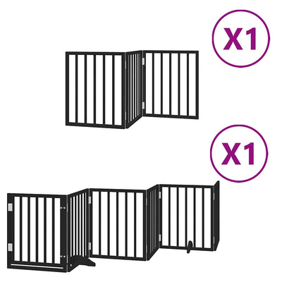 Vidaxx faltbares Hundegitter 9 Paneele 450 cm Pappelholz schwarz