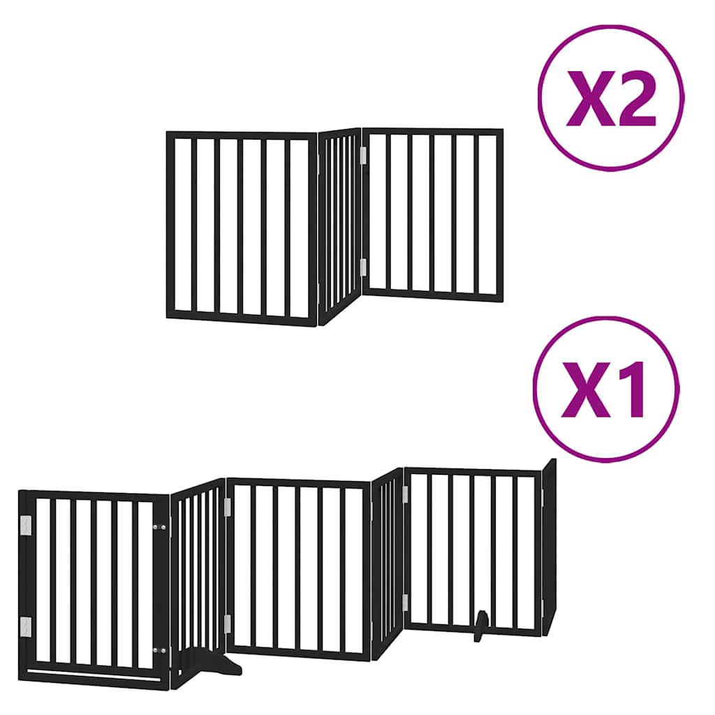 Vidaxx faltbares Hundegitter 12 Paneele 600 cm Pappelholz schwarz