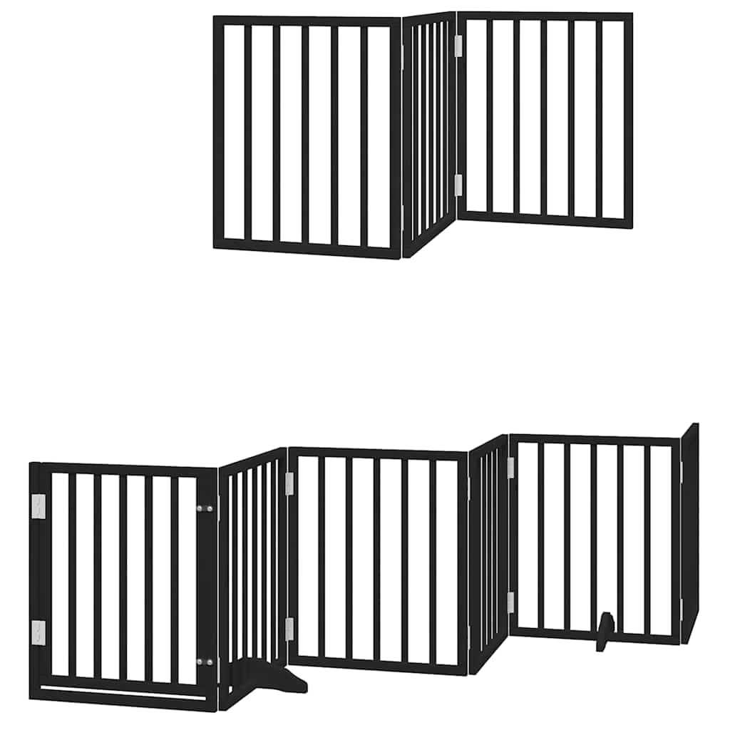 Vidaxx faltbares Hundegitter 12 Paneele 600 cm Pappelholz schwarz