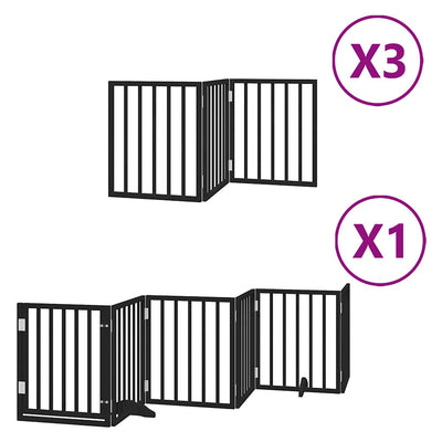 Vidaxx faltbares Hundegitter 15 Paneele 750 cm Pappelholz schwarz