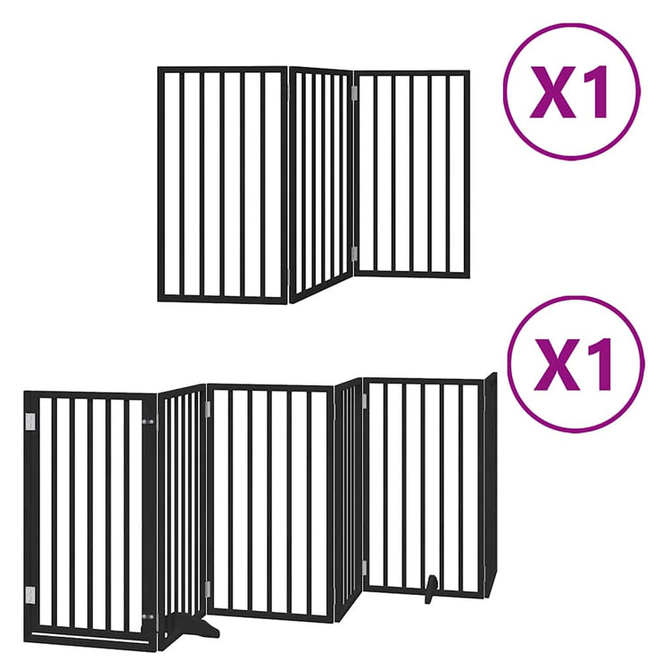Vidaxx faltbares Hundegitter 9 Paneele 450 cm Pappelholz schwarz