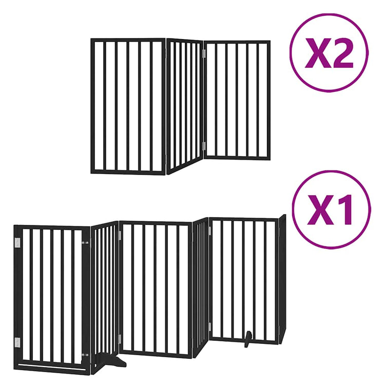 Vidaxx faltbares Hundegitter 12 Paneele 600 cm Pappelholz schwarz