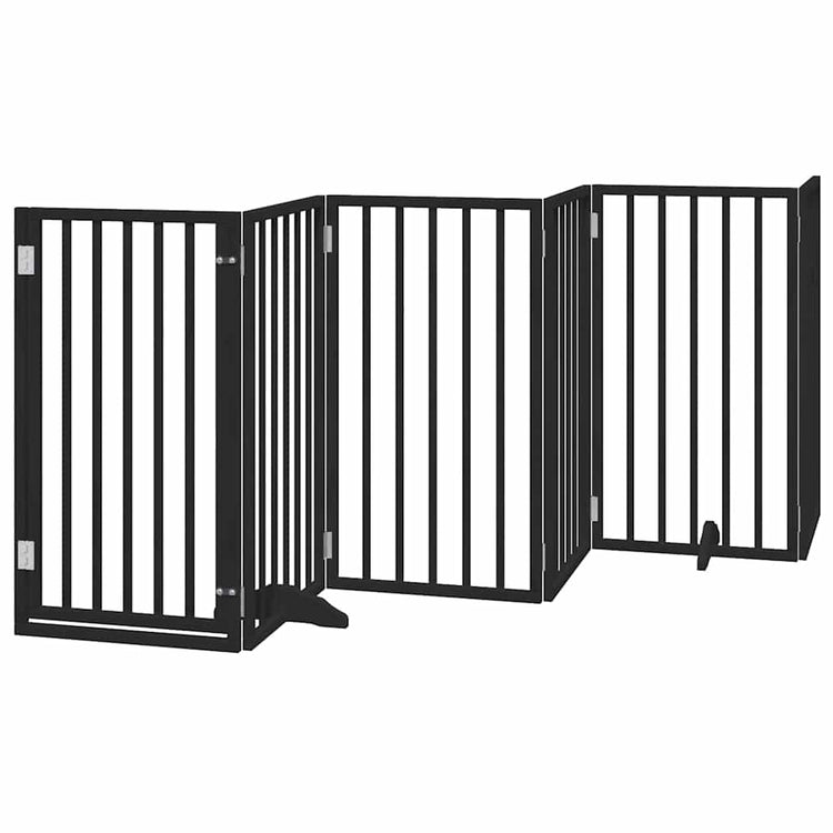 Vidaxx faltbares Hundegitter 12 Paneele 600 cm Pappelholz schwarz