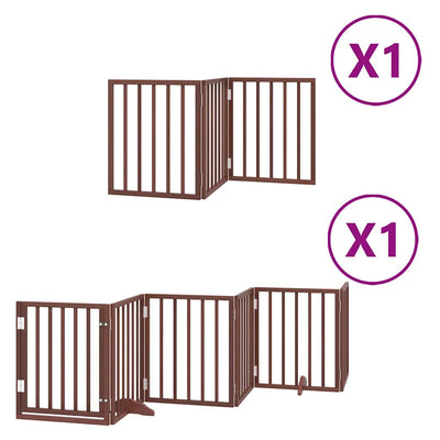 Vidaxx faltbares Hundegitter 9 Paneele 450 cm Pappelholz braun