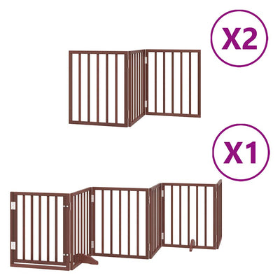 Vidaxl faltbares Hundegitter 12 Paneele 600 cm Pappelholz braun