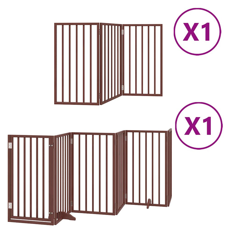Vidaxx faltbares Hundegitter 9 Paneele 450 cm Pappelholz braun