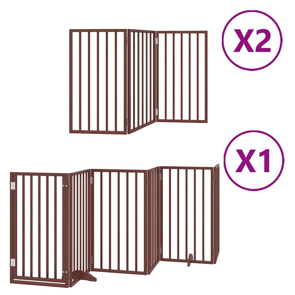 Vidaxl faltbares Hundegitter 12 Paneele 600 cm Pappelholz braun