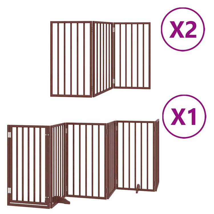 Vidaxl faltbares Hundegitter 12 Paneele 600 cm Pappelholz braun