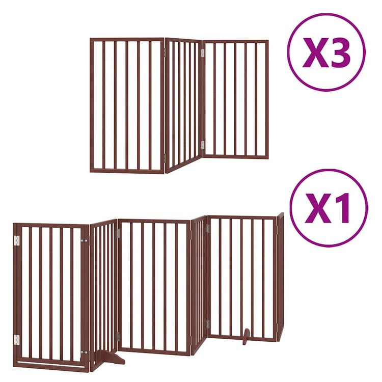 Vidaxl faltbares Hundegitter 15 Paneele 750 cm Pappelholz braun