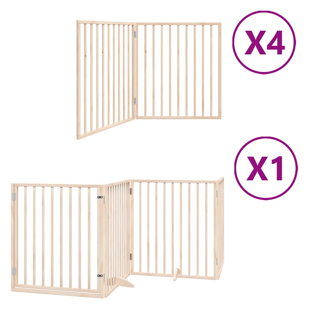 Vidaxx faltbares Hundegitter mit Tür 12 Paneele 960 cm Pappelholz