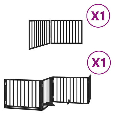 Vidaxx faltbares Hundegitter 6 Paneele 480 cm Pappelholz schwarz